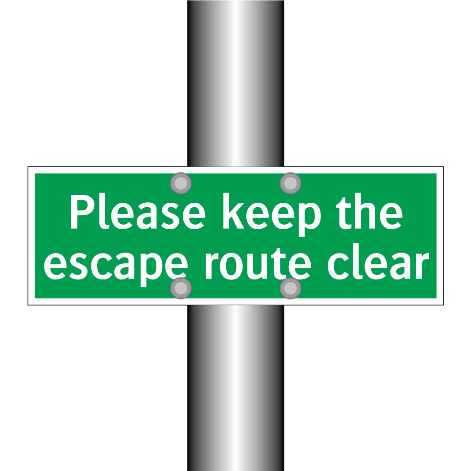 Please keep the escape route clear