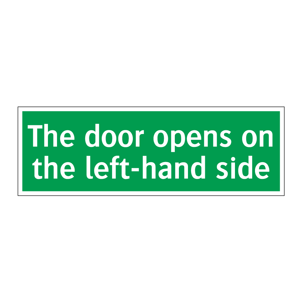 The door opens on the left-hand side