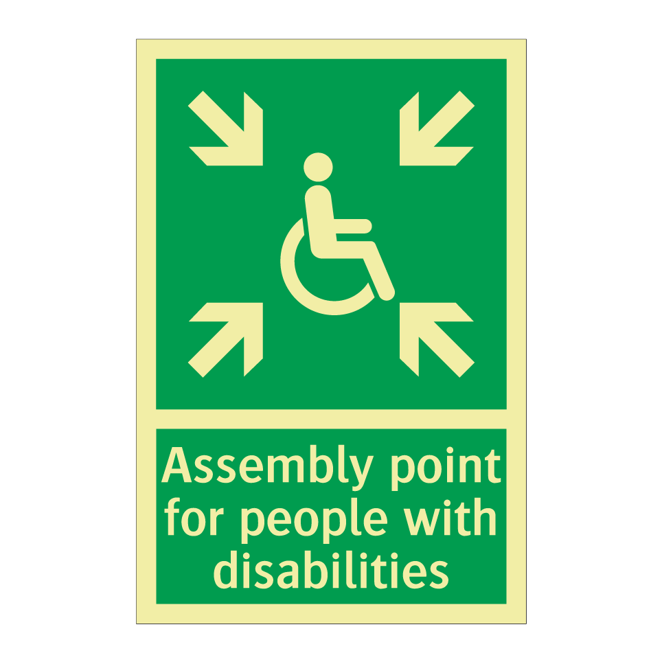 Assembly point for people with disabilities