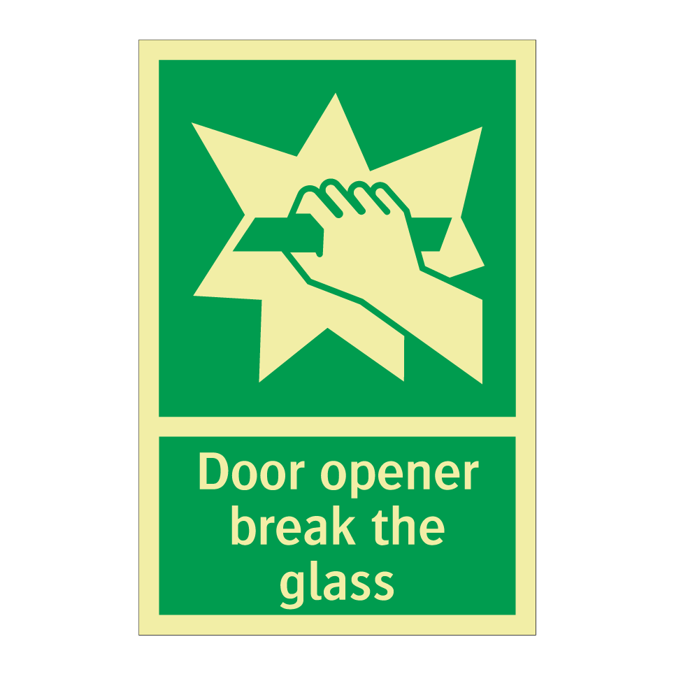 Door opener break the glass