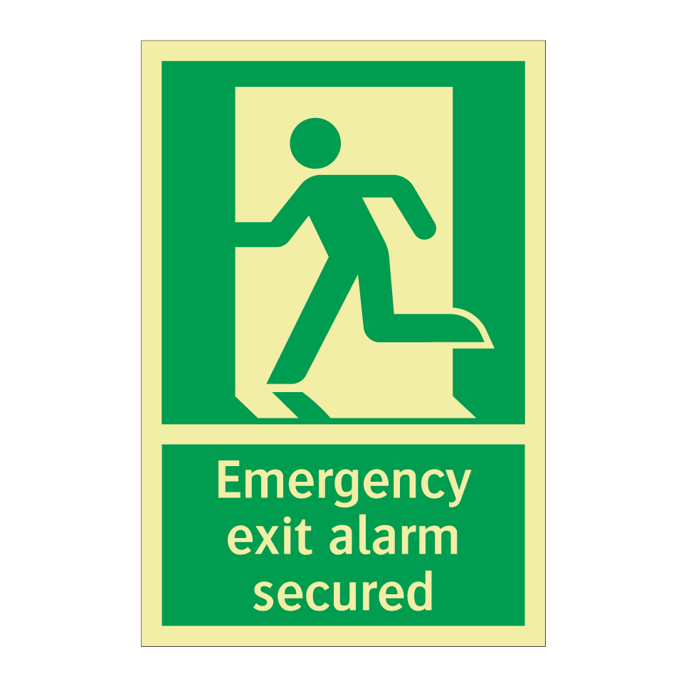 Emergency exit alarm secured