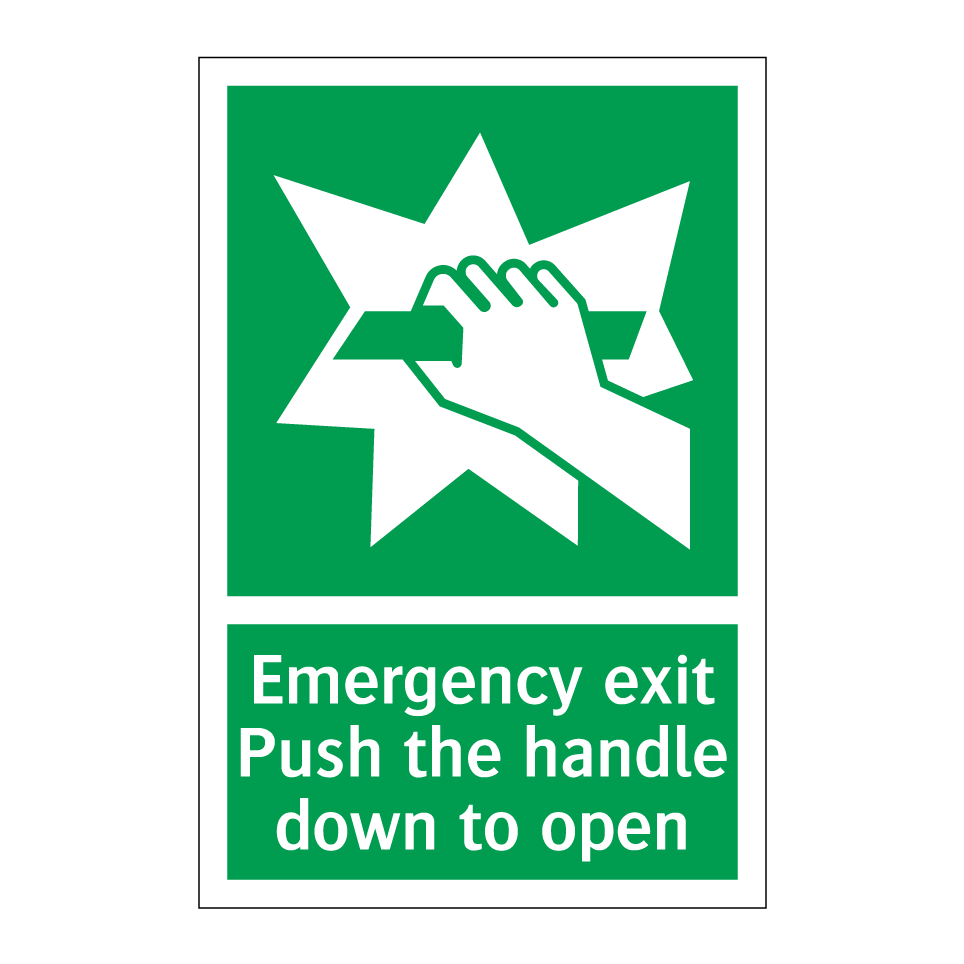 Emergency exit Push the handle down to open