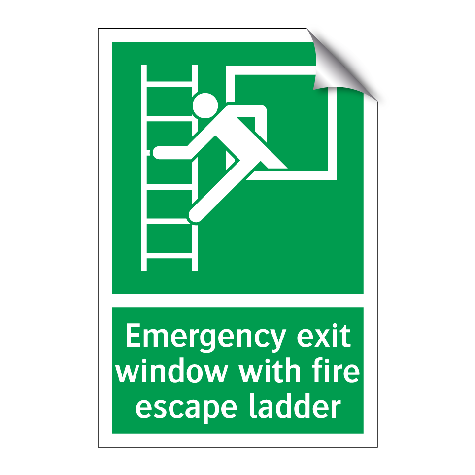 Emergency exit window with fire escape ladder