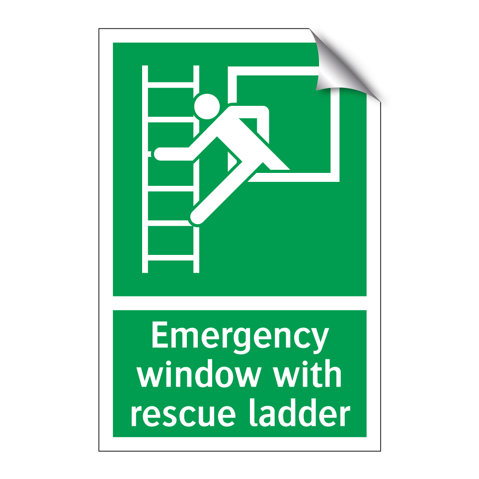 Emergency window with rescue ladder