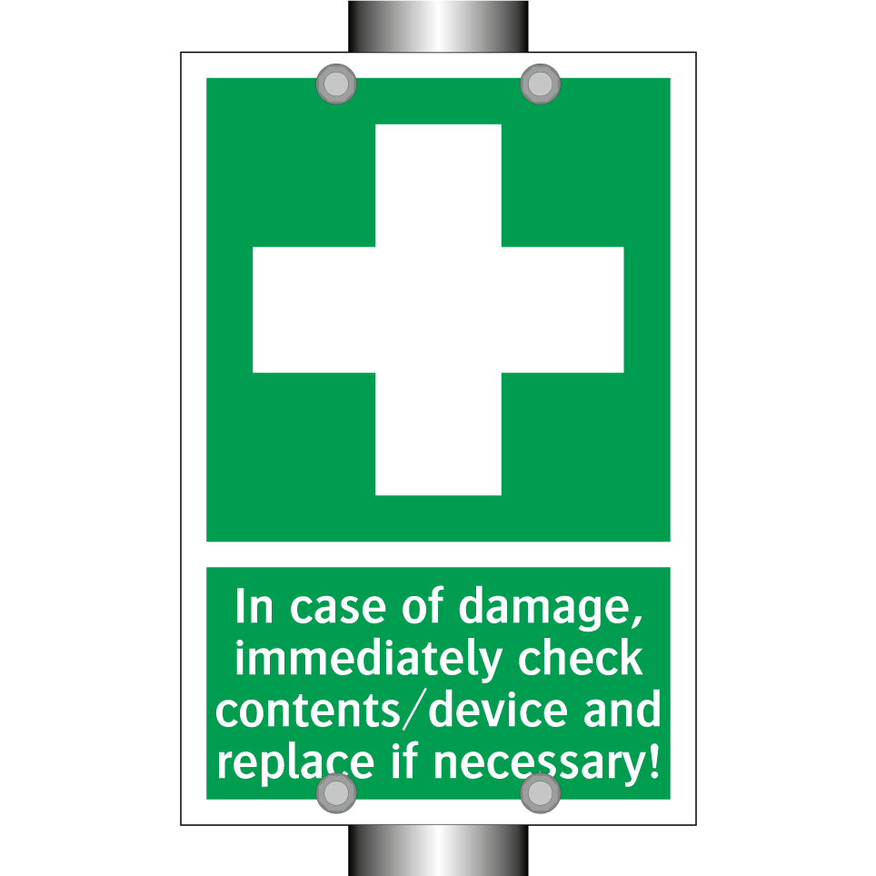 In case of damage, immediately check contents/device and replace if necessary!