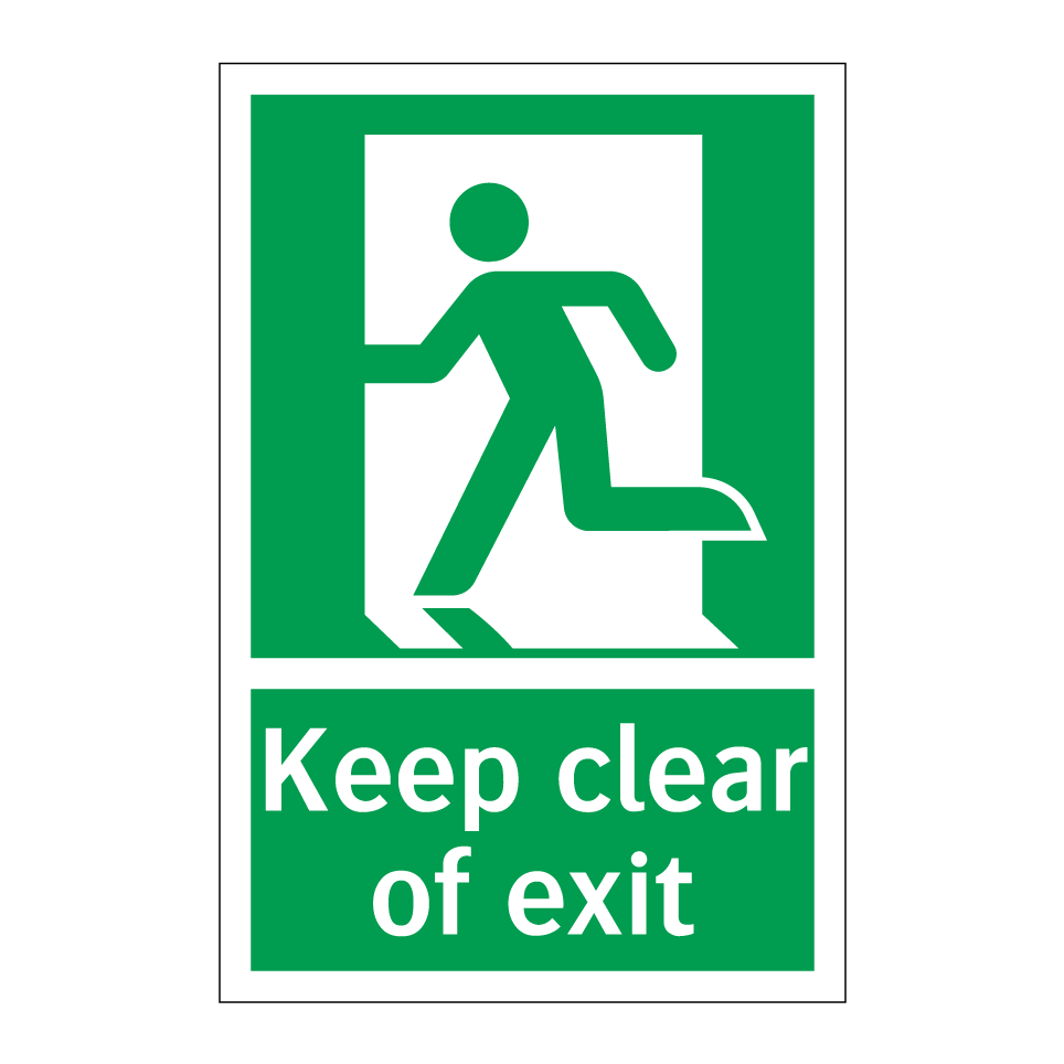 Keep clear of exit