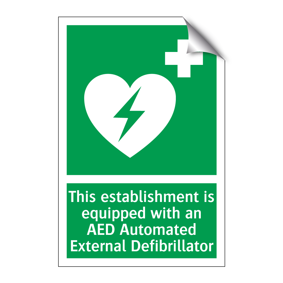 This establishment is equipped with an AED Automated External Defibrillator