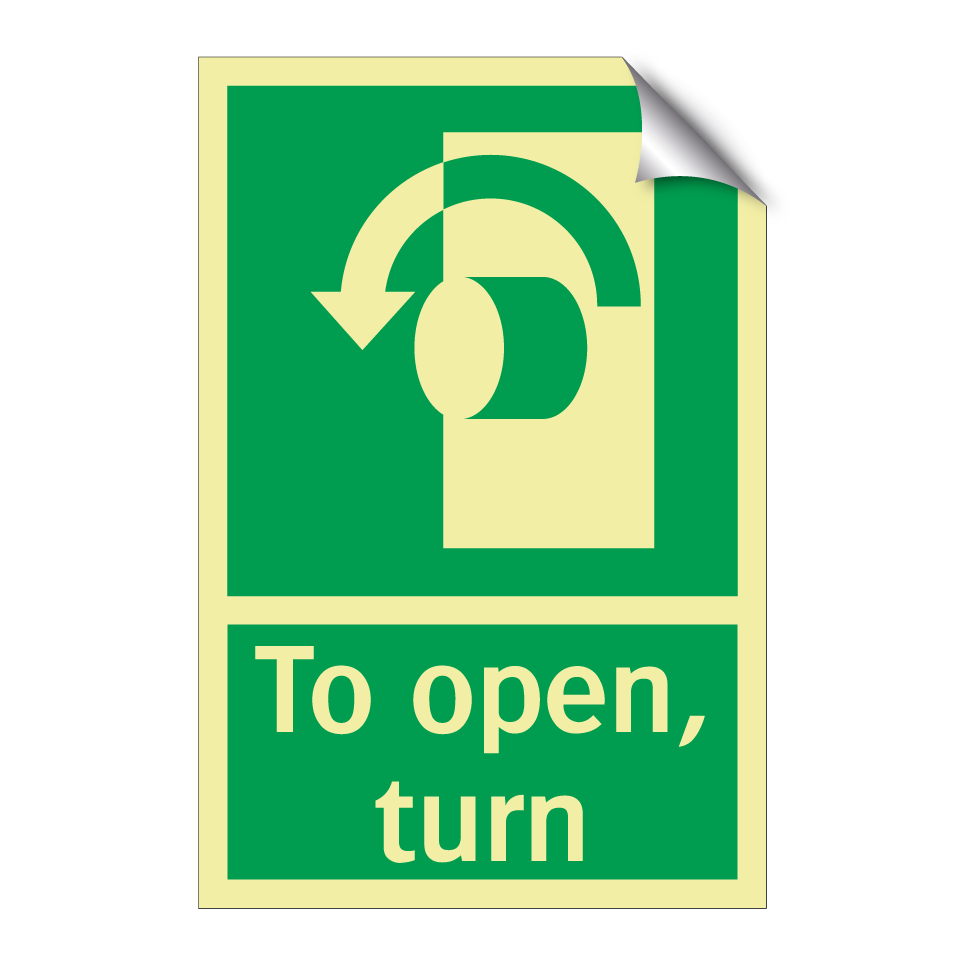 To open, turn