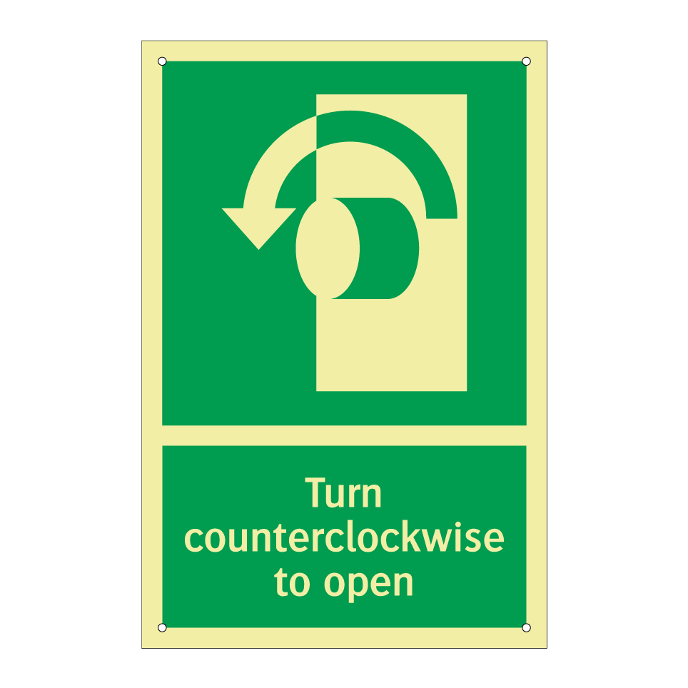 Turn counterclockwise to open
