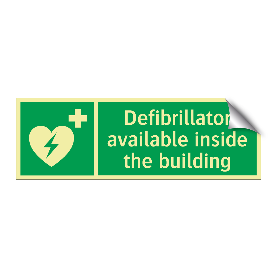 Defibrillator available inside the building