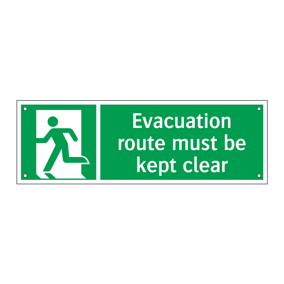 Evacuation route must be kept clear