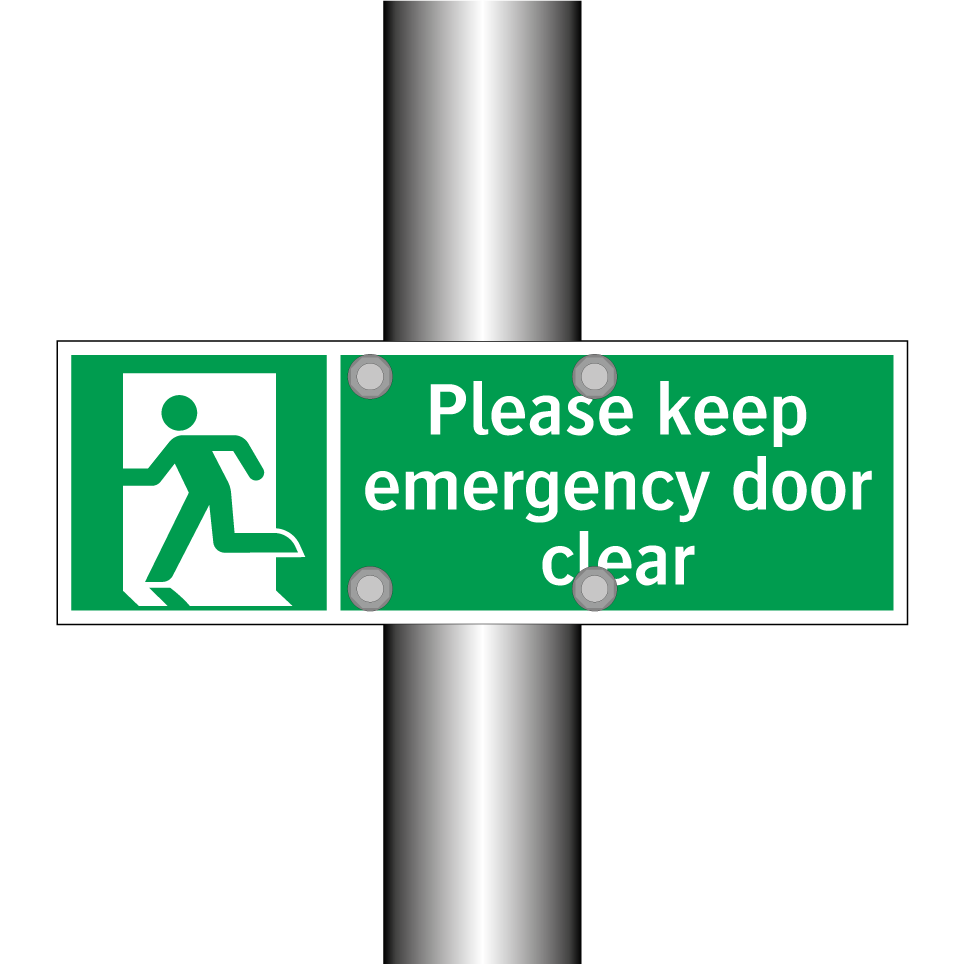 Please keep emergency door clear