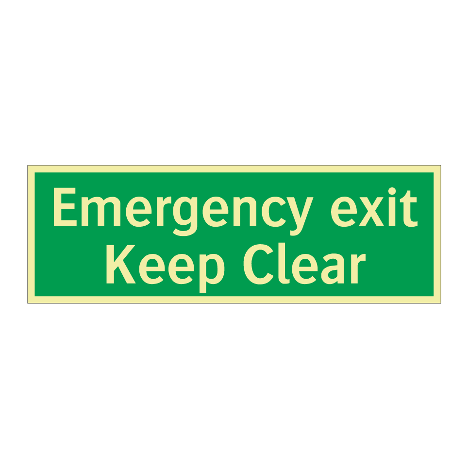 Emergency exit Keep Clear