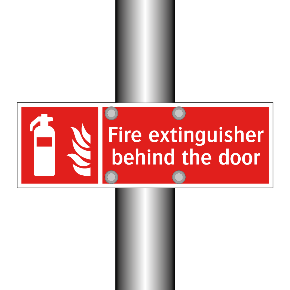 Fire extinguisher behind the door