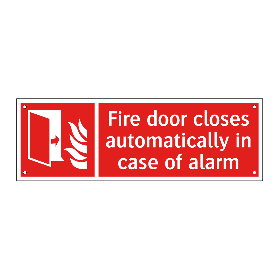 Fire door closes automatically in case of alarm