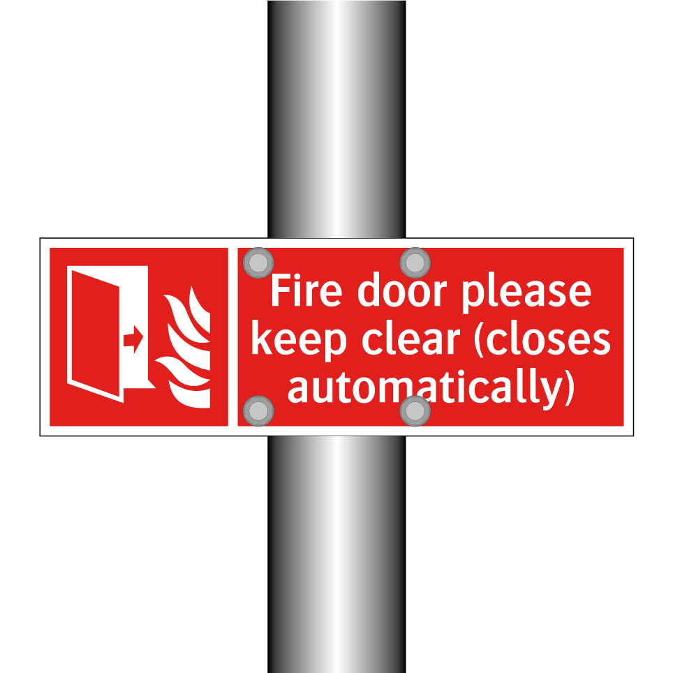 Fire door please keep clear (closes automatically)