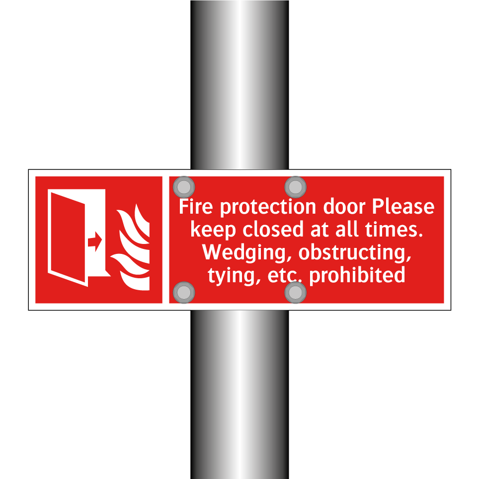 Fire protection door Please keep closed at all times. Wedging, obstructing, tying, etc. prohibited