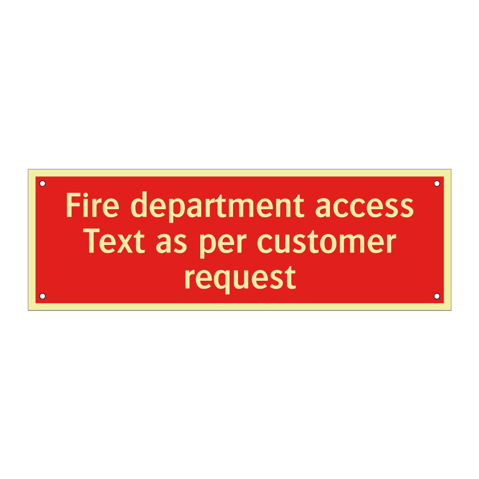 Fire department access Text as per customer request