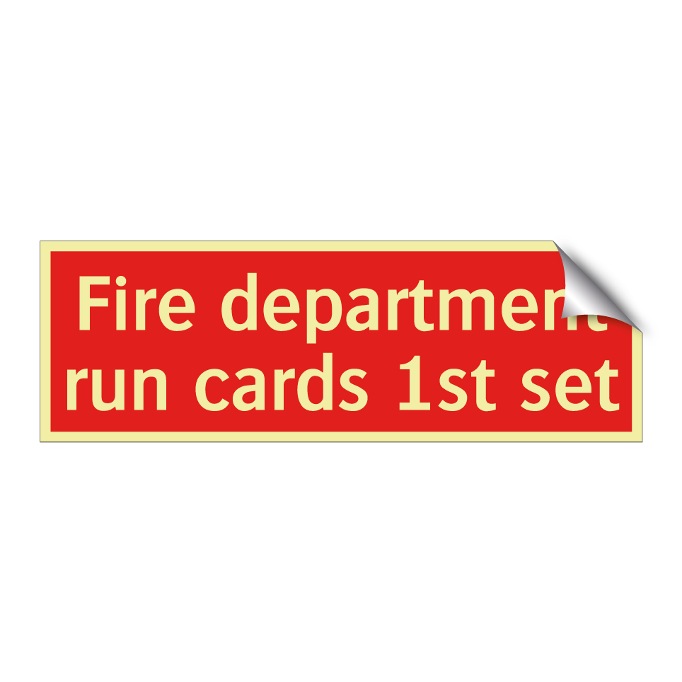 Fire department run cards 1st set