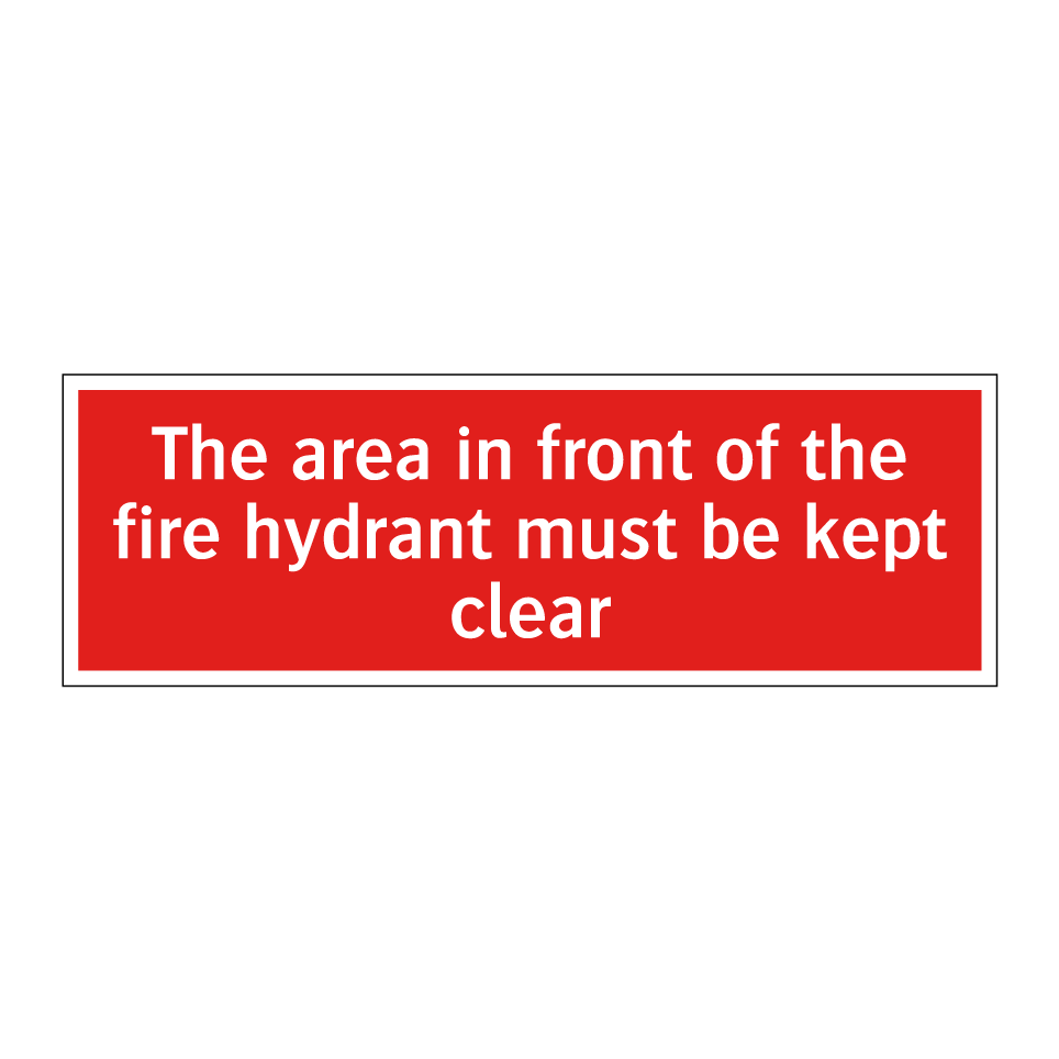 The area in front of the fire hydrant must be kept clear