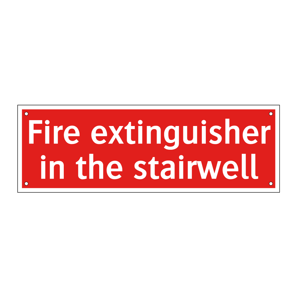 Fire extinguisher in the stairwell