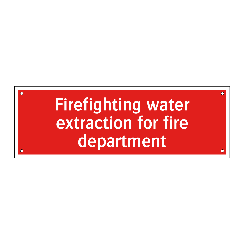 Firefighting water extraction for fire department