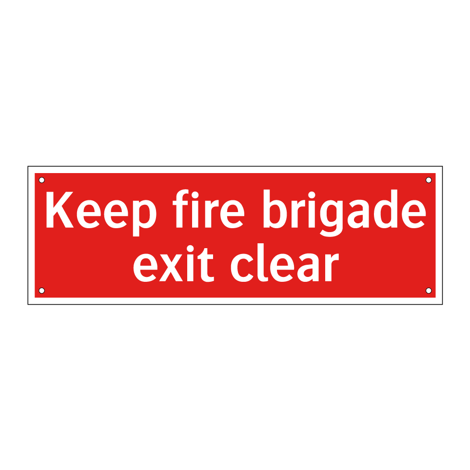 Keep fire brigade exit clear