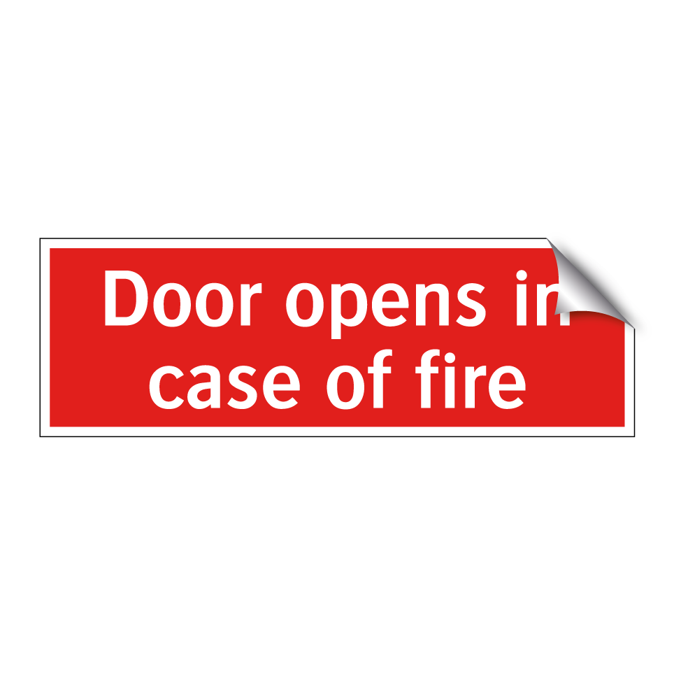 Door opens in case of fire