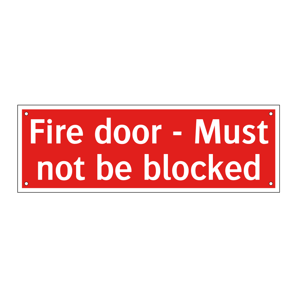 Fire door - Must not be blocked