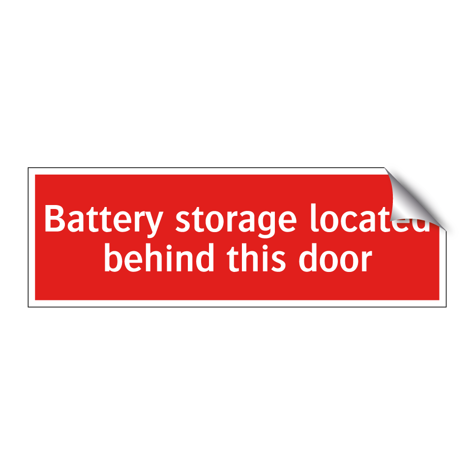 Battery storage located behind this door