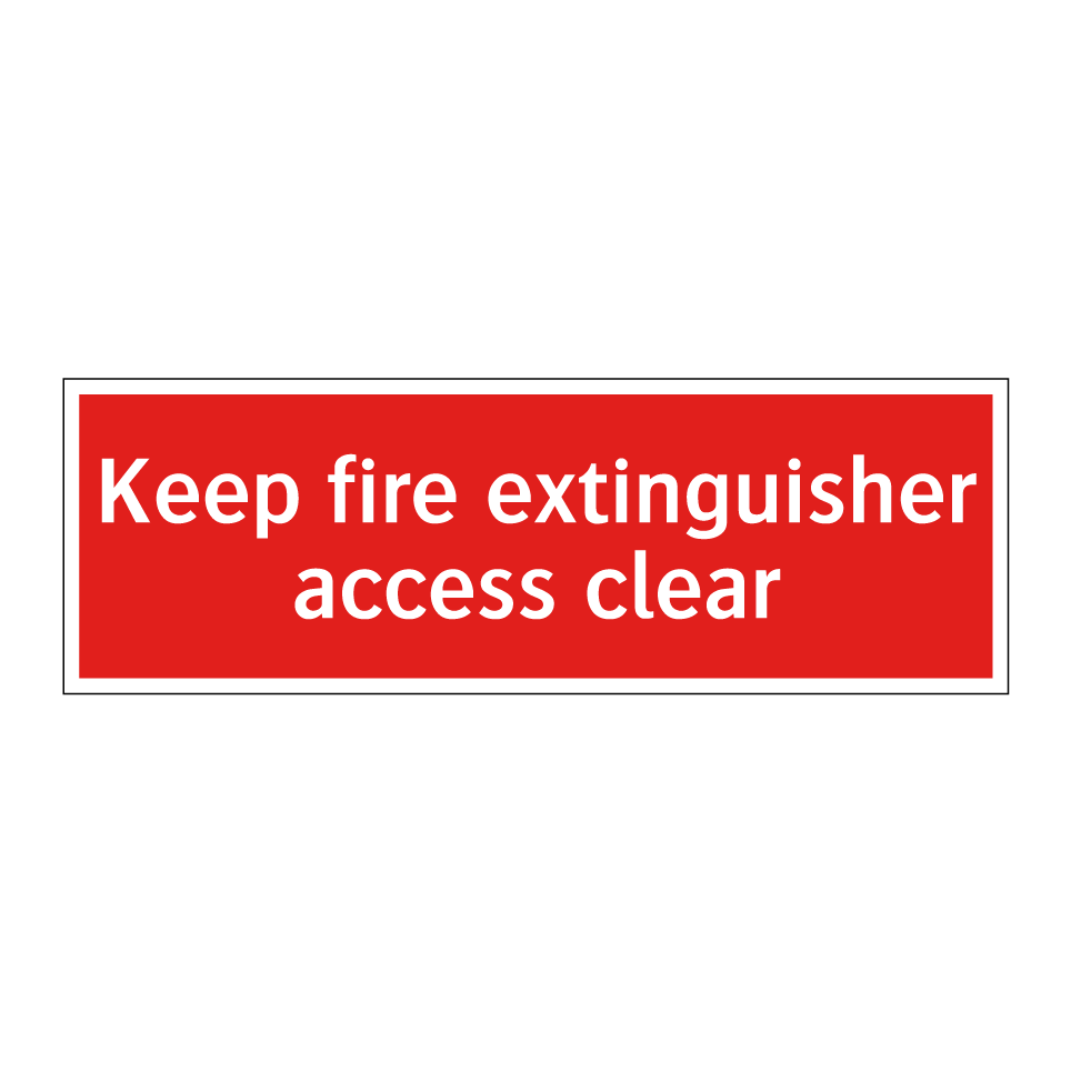 Keep fire extinguisher access clear