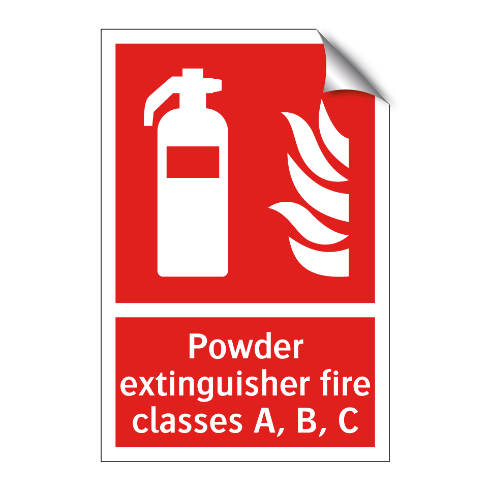 Powder extinguisher fire classes A, B, C