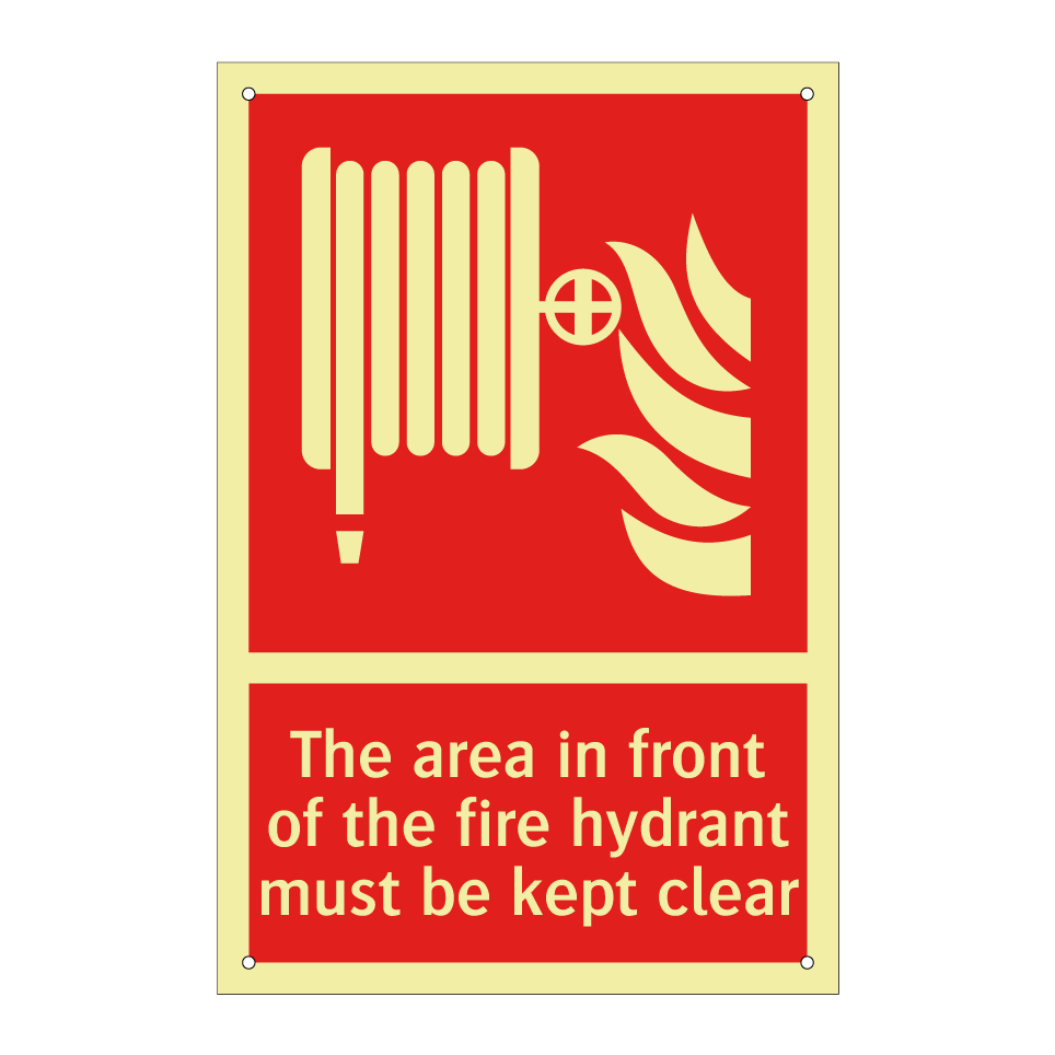 The area in front of the fire hydrant must be kept clear