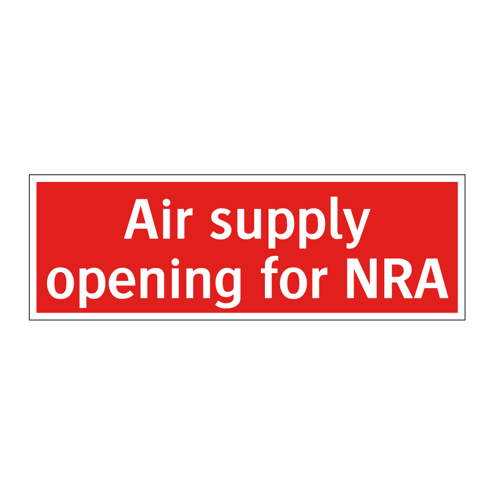 Air supply opening for NRA