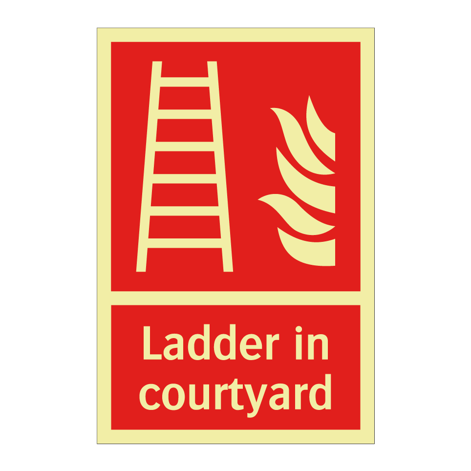 Ladder in courtyard