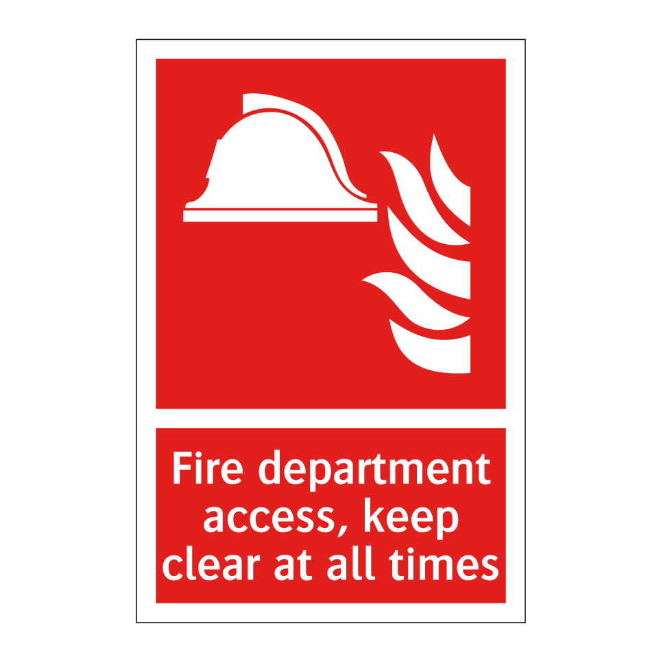 Fire department access, keep clear at all times