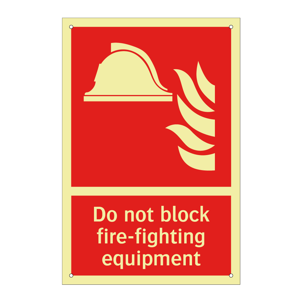 Do not block fire-fighting equipment