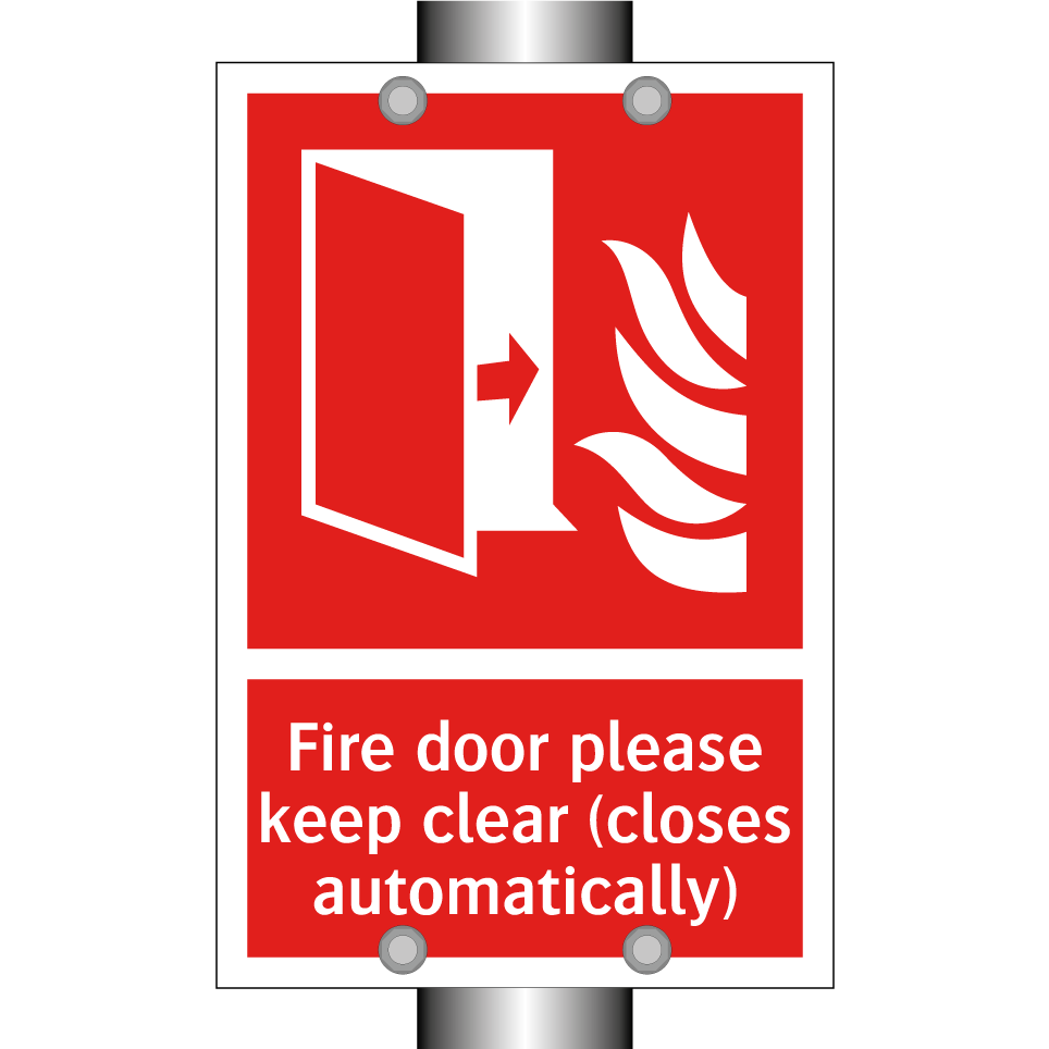 Fire door please keep clear (closes automatically)