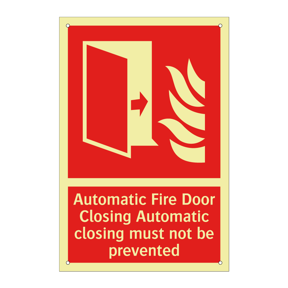 Automatic Fire Door Closing Automatic closing must not be prevented