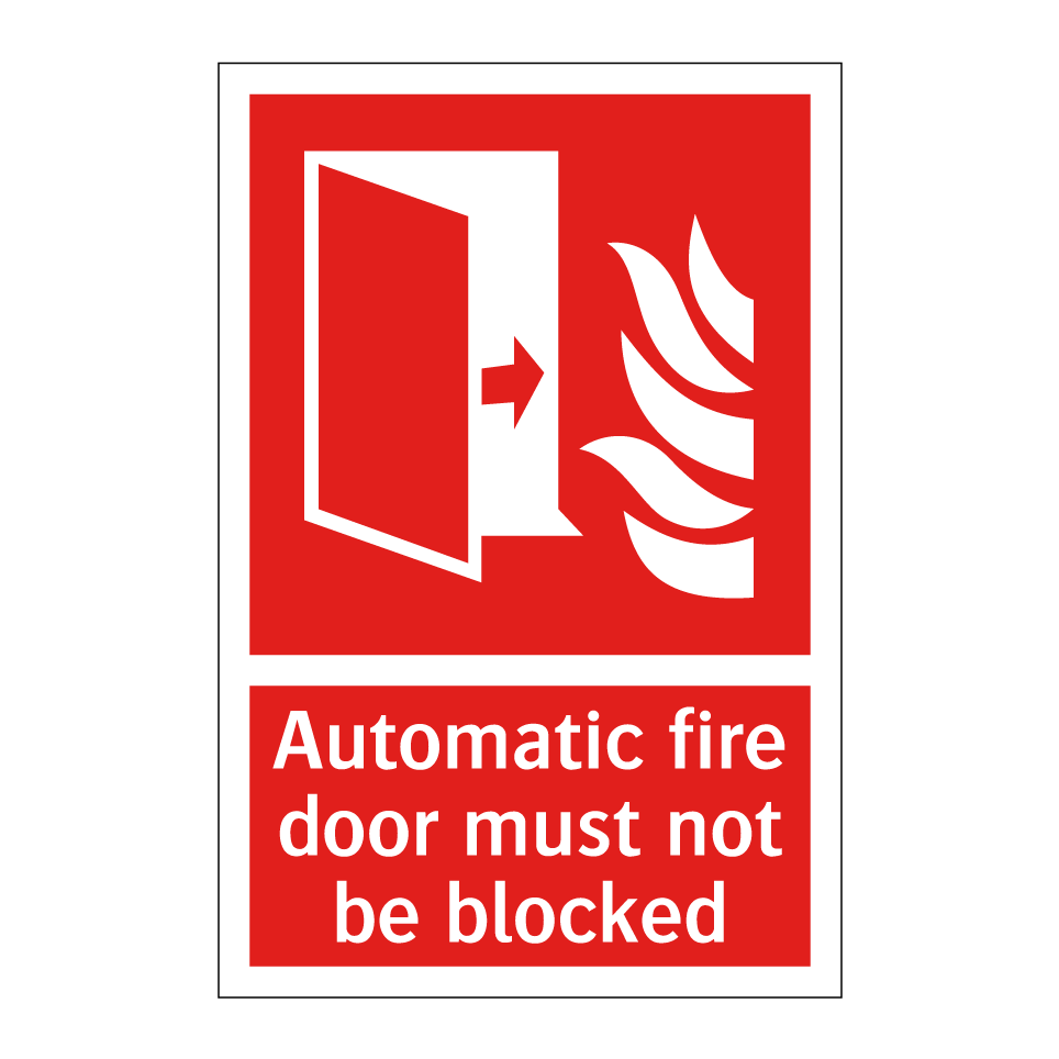 Automatic fire door must not be blocked