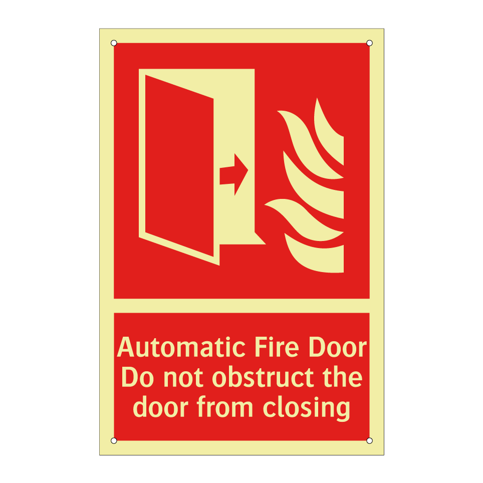 Automatic Fire Door Do not obstruct the door from closing