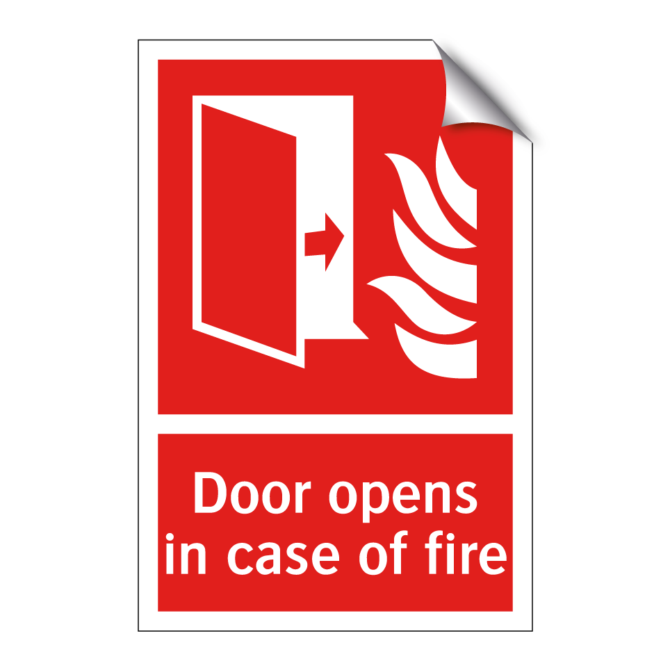 Door opens in case of fire