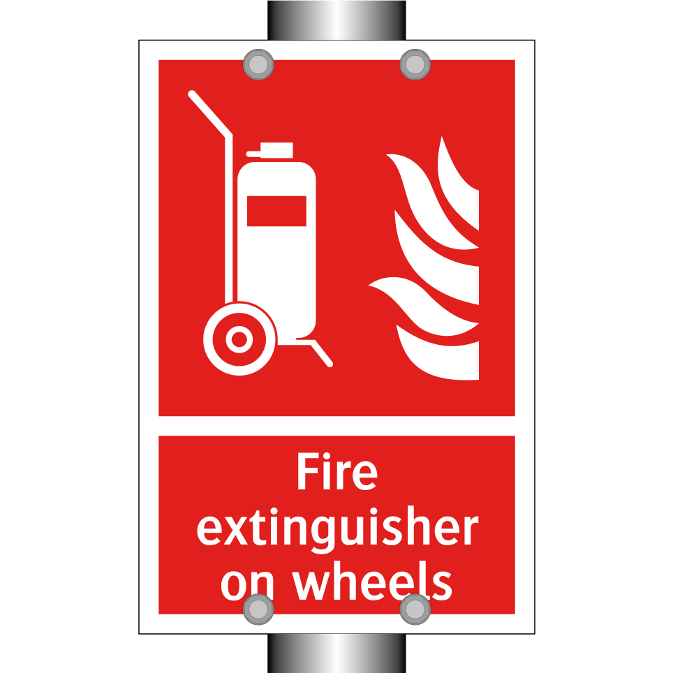 Fire extinguisher on wheels