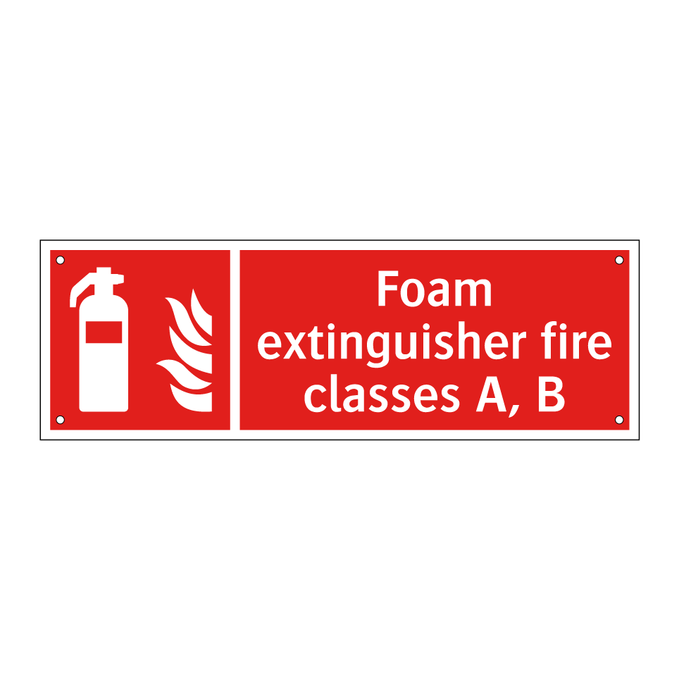 Foam extinguisher fire classes A, B