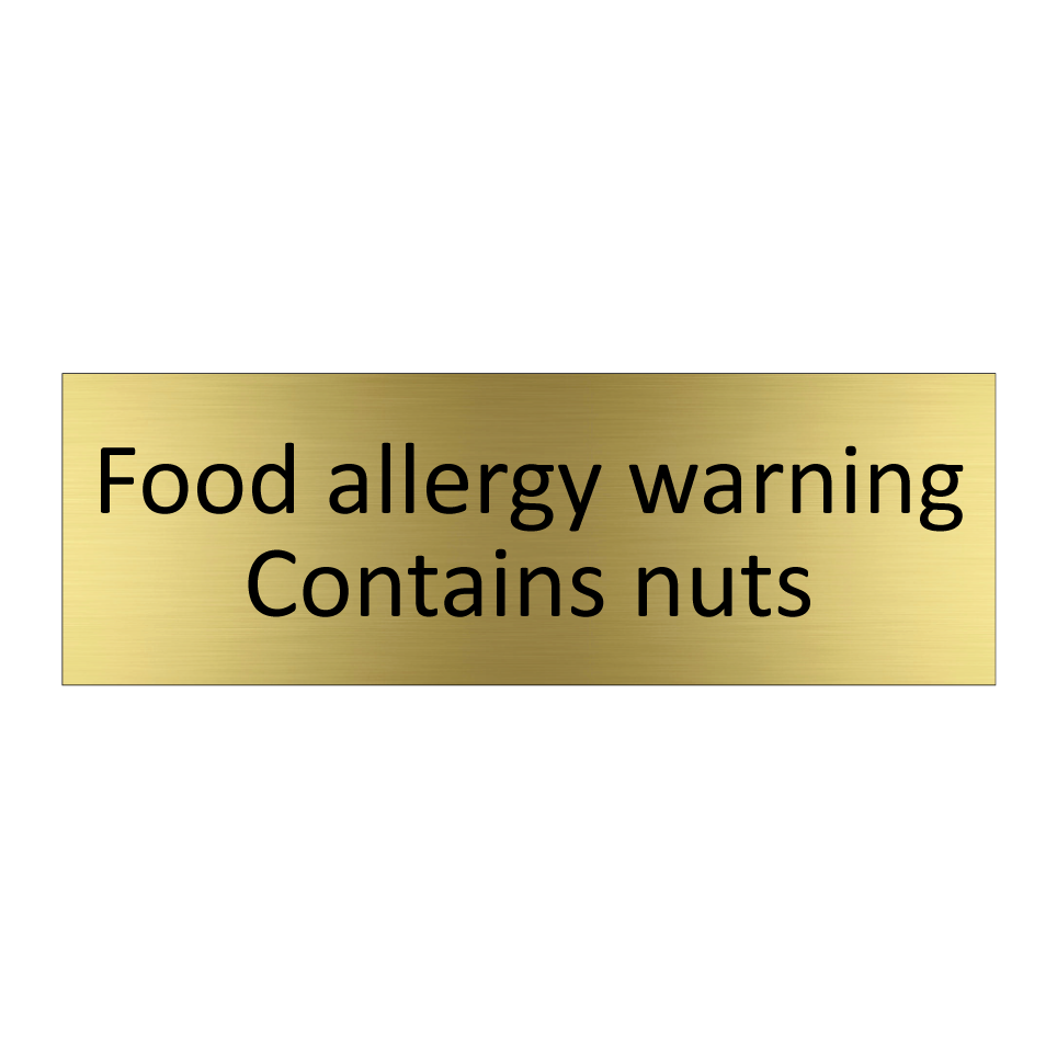 Food allergy warning Contains nuts