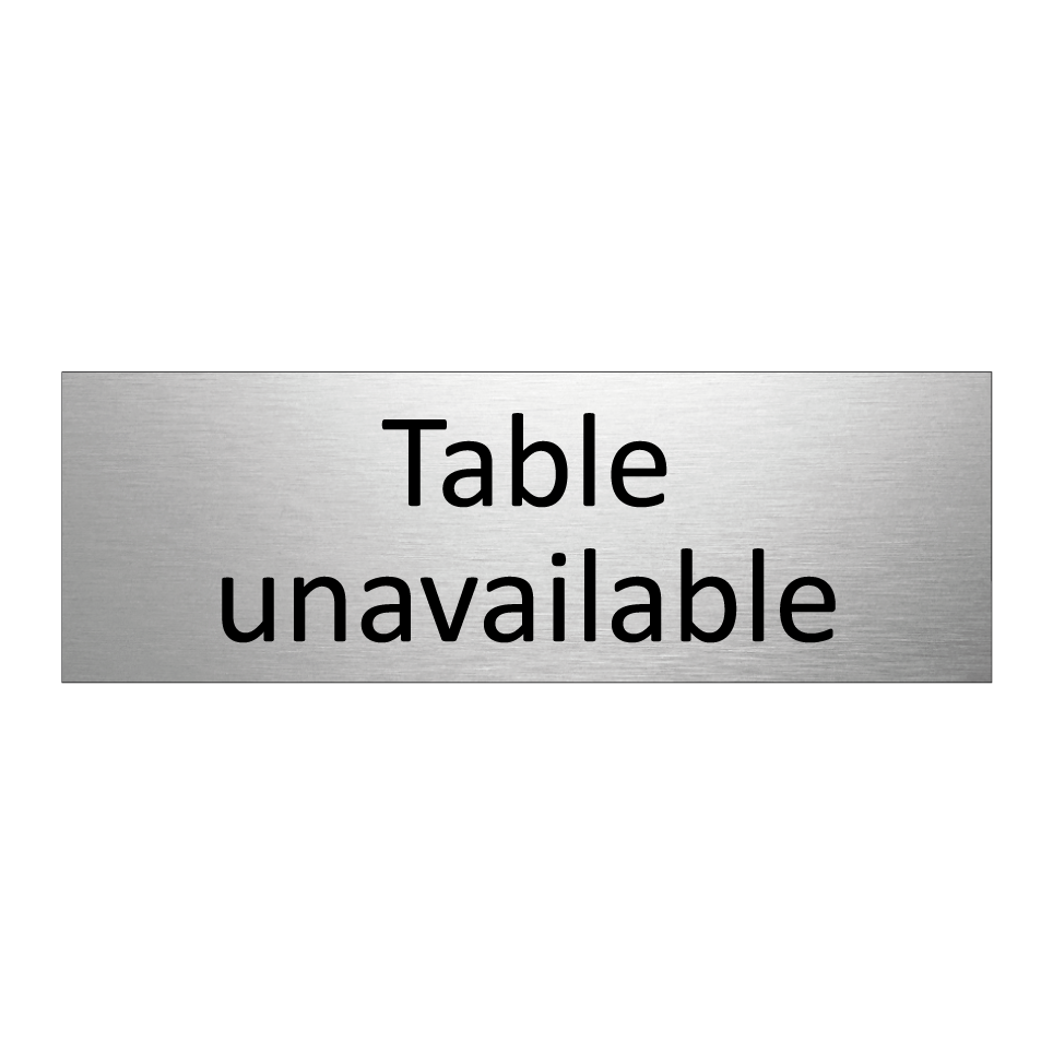 Table unavailable