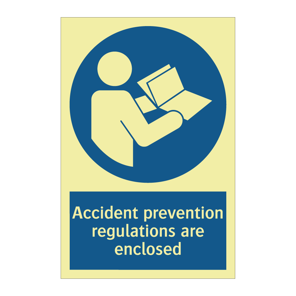 Accident prevention regulations are enclosed