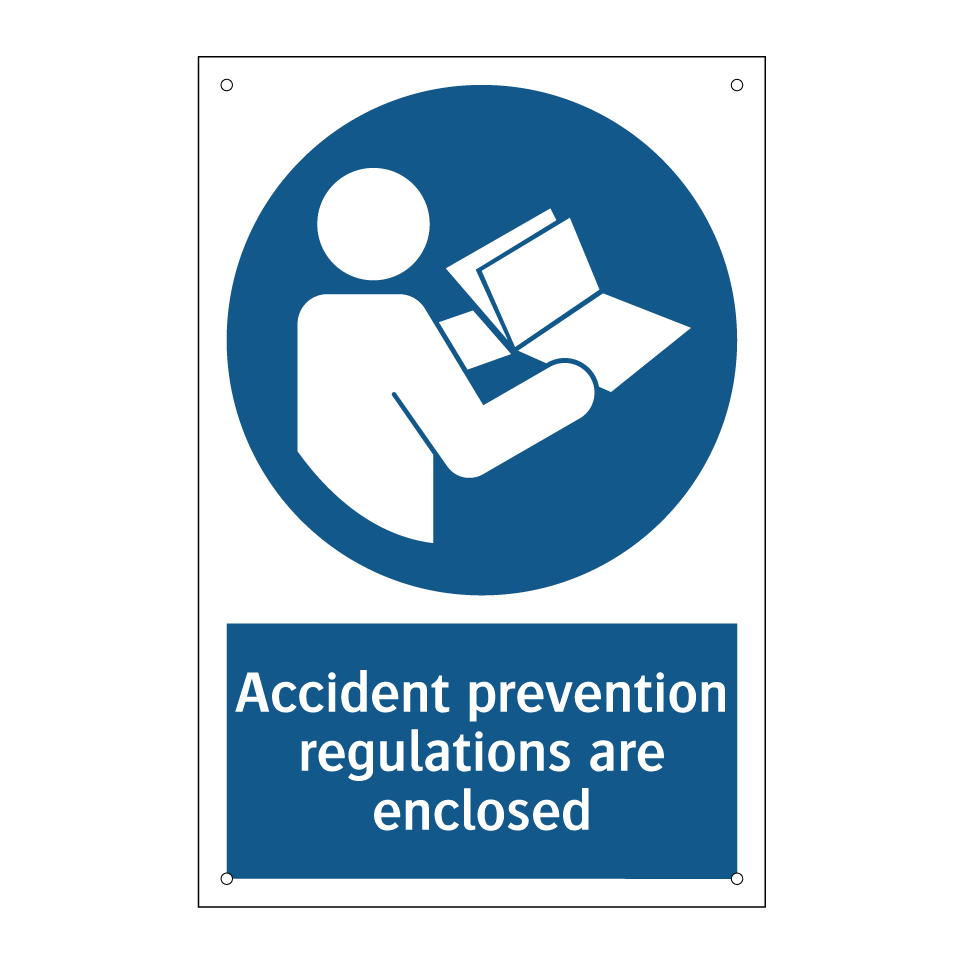 Accident prevention regulations are enclosed