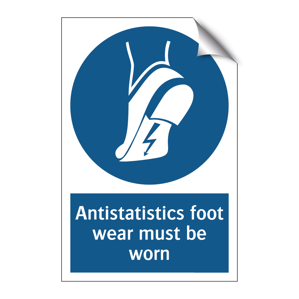 Antistatistics foot wear must be worn
