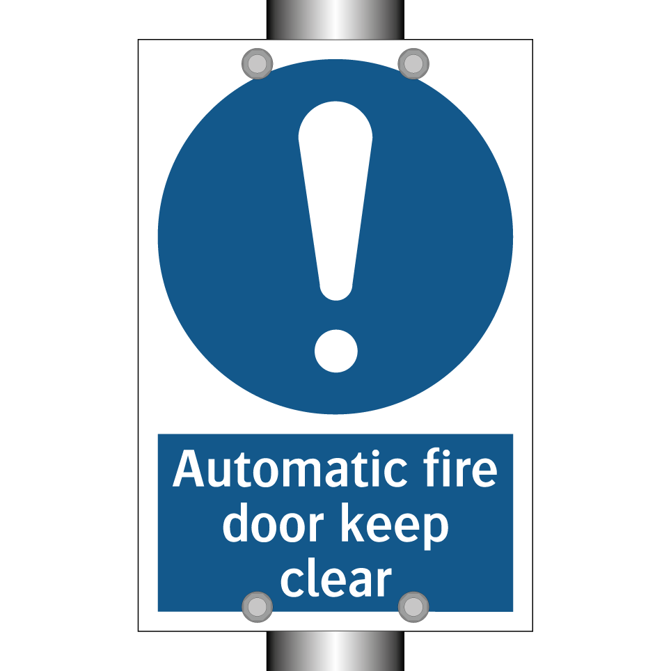 Automatic fire door keep clear